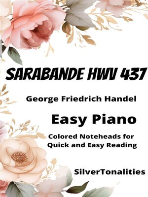 cover image of Sarabande HWV 437 Easy Piano Sheet Music with Colored Notation